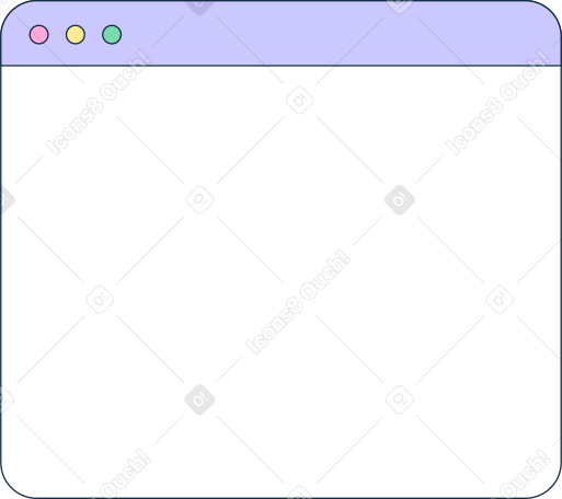 browser window with lilac bar Illustration in PNG, SVG