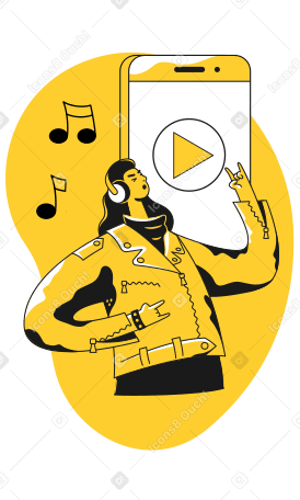 Person rocking out while listening to music PNG, SVG