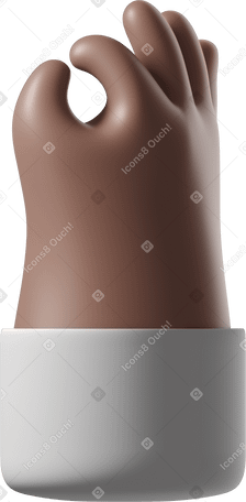 3D Brown skin hand making ok sign Illustration in PNG, SVG
