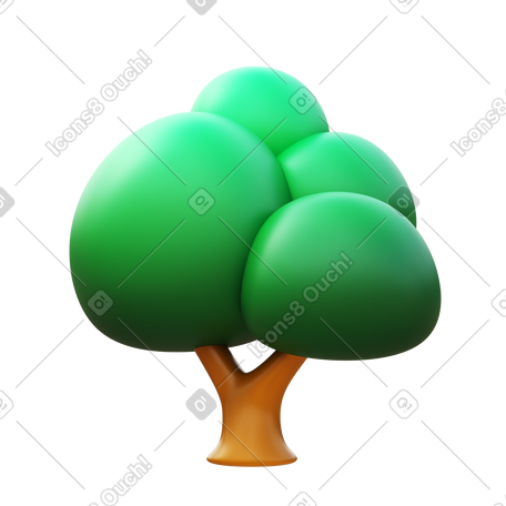 3D oak tree PNG, SVG