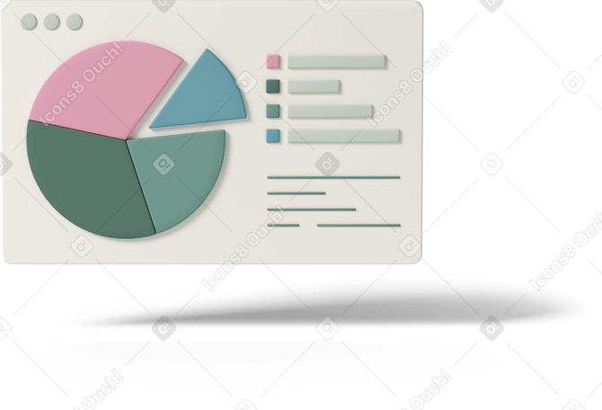 3D browser window with analytics PNG, SVG