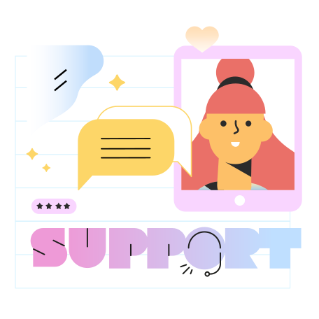 Support text and tablet with a dialog in the technical support window Illustration in PNG, SVG