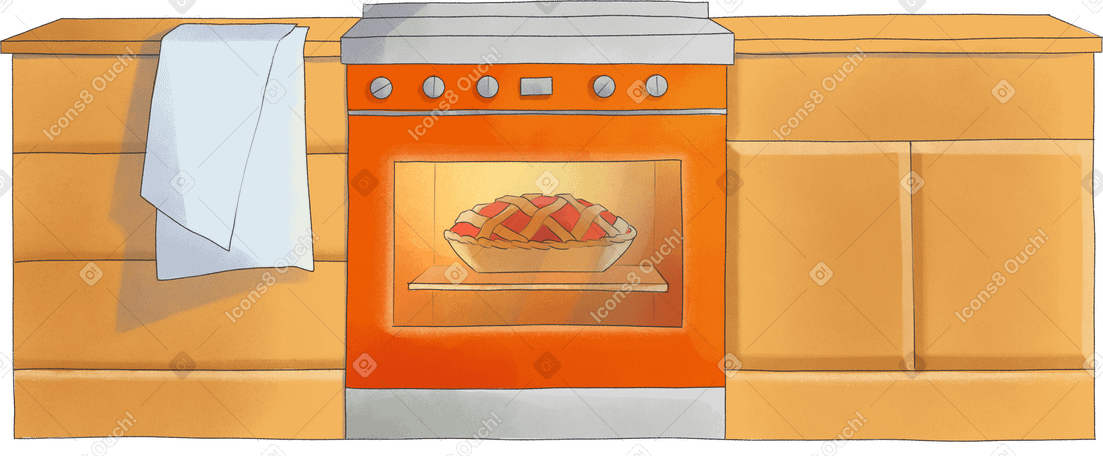 带烤箱的厨房套装 PNG, SVG