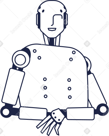 android robot is sitting at table PNG、SVG