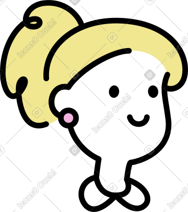 微笑的女人头 PNG, SVG