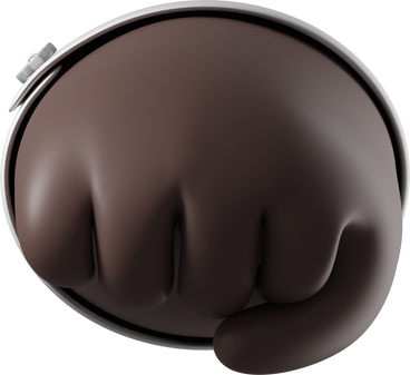 Front view of a black skin hand's fist PNG, SVG