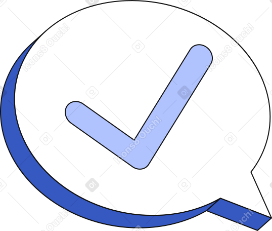 bocadillo de diálogo ovalado con marca de verificación PNG, SVG