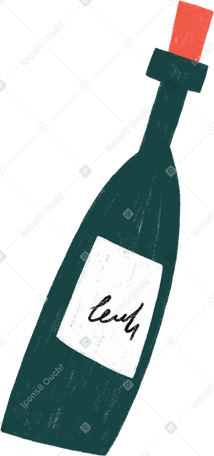 wine bottle with red stopper PNG, SVG