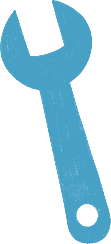 blue wrench PNG, SVG