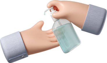 White skin hands using sanitizer PNG, SVG