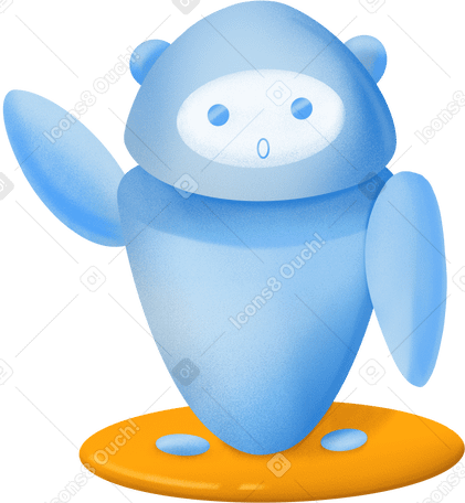 robot standing on yellow plate PNG, SVG
