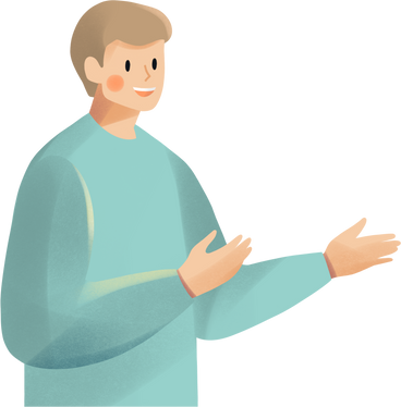 young man gesturing with his hands PNG, SVG