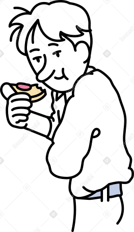 young man eating pizza PNG, SVG