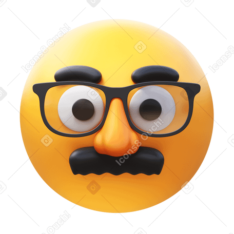 3D disguised face Illustration in PNG, SVG