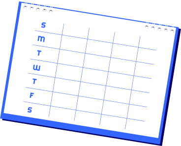 Календарь на кольцах с пустыми полями в PNG, SVG