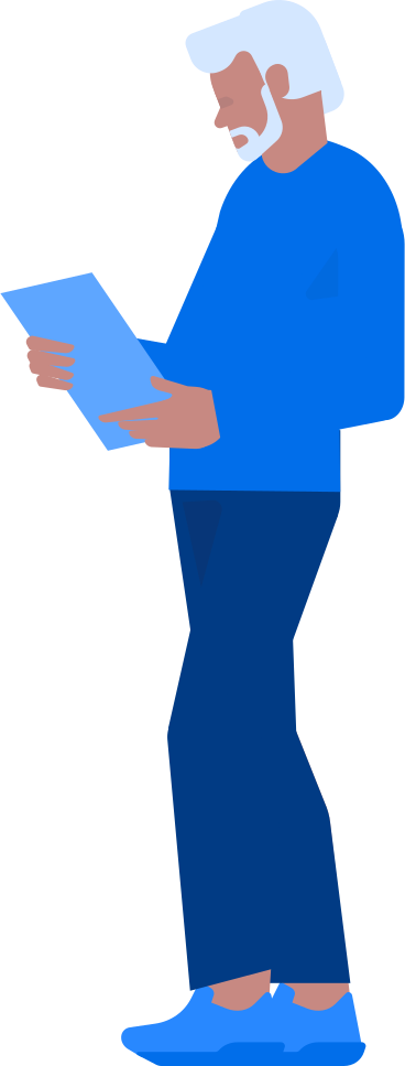 adult man looking at paper PNG, SVG