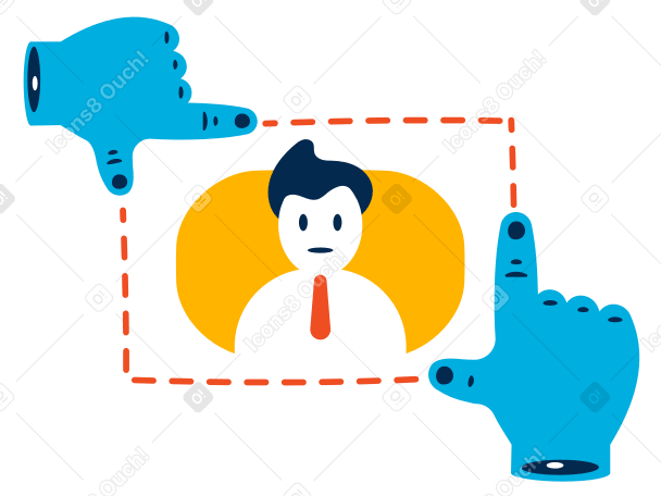 Hands cropping male employee's id photo PNG, SVG