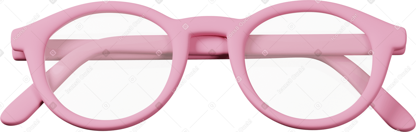 3D pink eyeglasses PNG, SVG