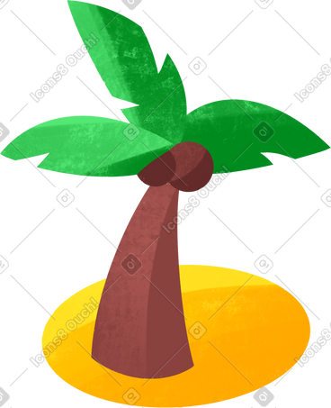 Palm tree on the sand PNG, SVG