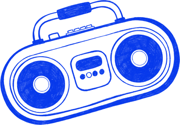blue big tape recorder PNG, SVG