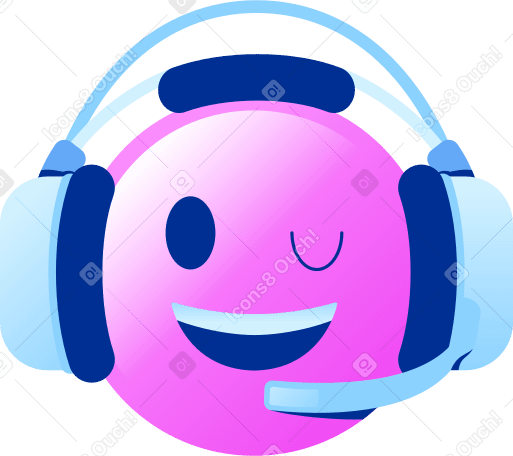 emoji headphone Illustration in PNG, SVG