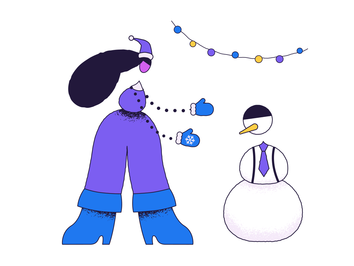 Let's build the snowman Illustration in PNG, SVG