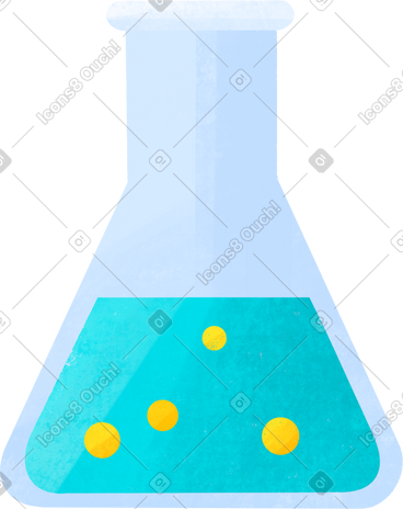 Medical flask with blue liquid PNG, SVG