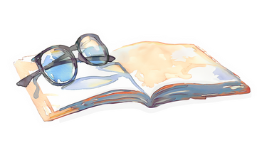 Libro aperto con gli occhiali PNG, SVG