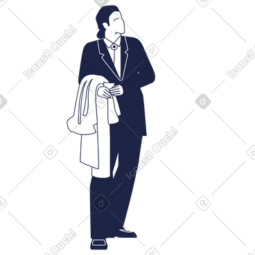 Man in suit line动态插图，格式有GIF、Lottie (JSON)、AE