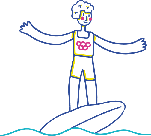 surfer Illustration in PNG, SVG