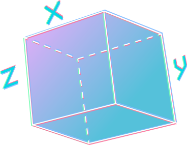 面がxyzの立方体 PNG、SVG