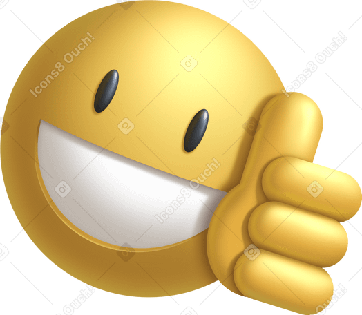 smiley showing thumbs up PNG, SVG