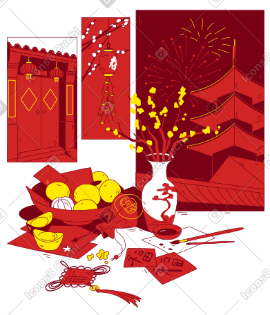 中国传统新年庆祝活动 PNG, SVG