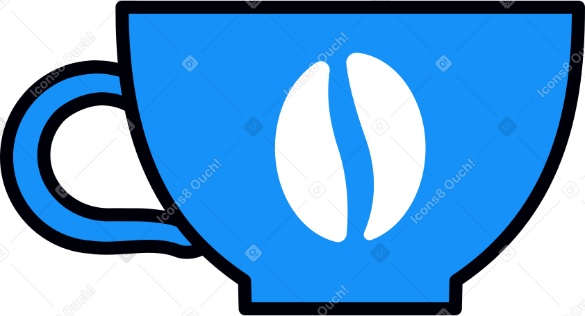 blue coffee cup Illustration in PNG, SVG