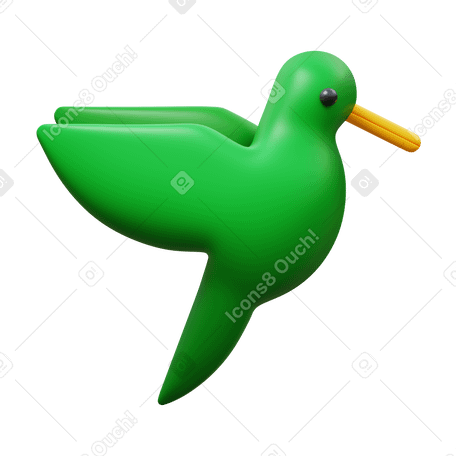 3D hummingbird PNG, SVG