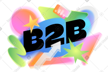 用图形和抽象图形文本为 b2b 写字 PNG, SVG