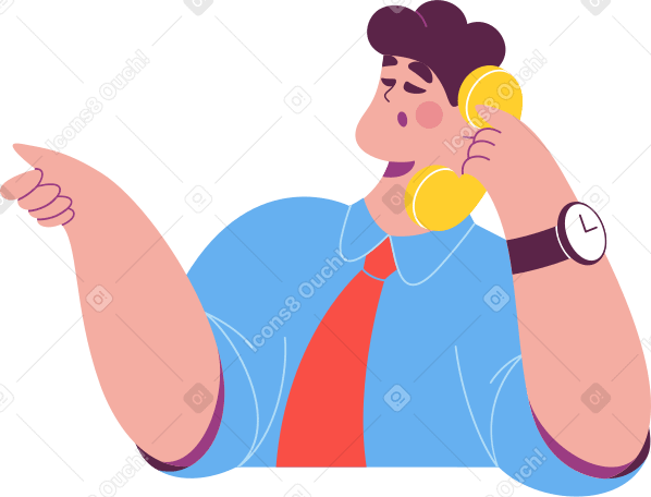 man talking on the phone PNG, SVG