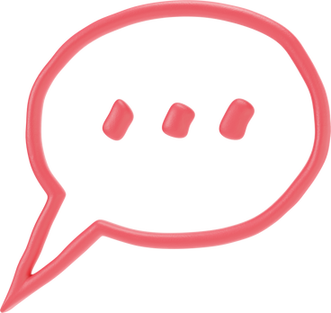 Red outline speech bubble PNG, SVG