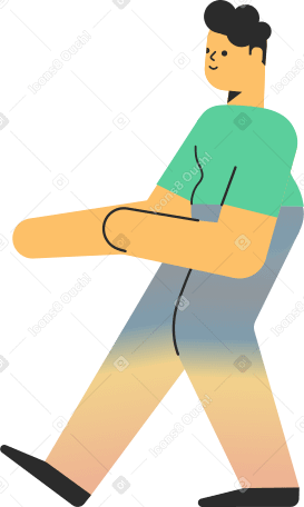 Мужчина протянул руки, чтобы поймать что-то в PNG, SVG