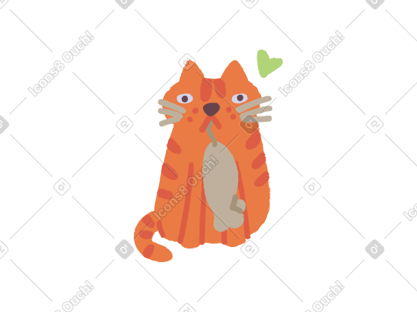 拿着老鼠的橙色猫 PNG, SVG