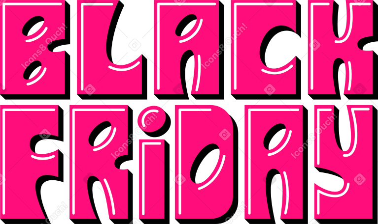 Illustration lettering black friday pink aux formats PNG, SVG