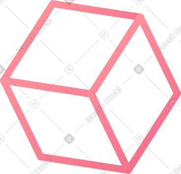 Linear cube PNG, SVG