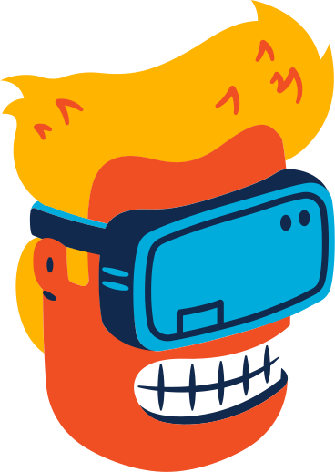 head in a vr headset PNG, SVG