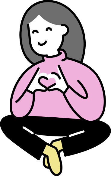 young woman making heart gesture PNG, SVG