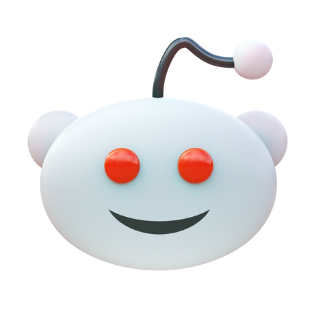 3D reddit logo Illustration in PNG, SVG