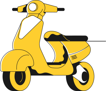 Illustrazione animata scooter in GIF, Lottie (JSON), AE