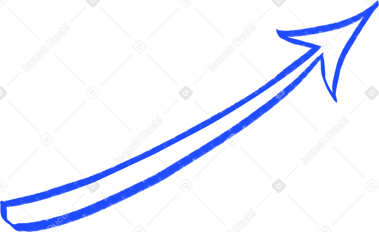 blue lined arrow PNG, SVG