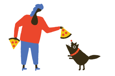 Dogs like pizza too PNG, SVG
