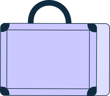lilac rectangular suitcase PNG、SVG