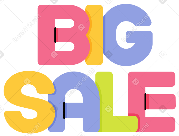 lettering big sale Illustration in PNG, SVG
